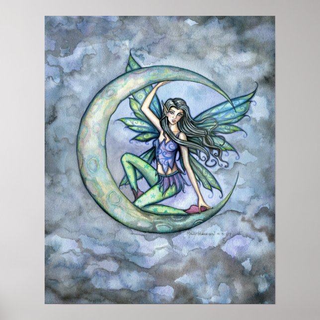 Poster d'art Imaginaire Fairy and Moon (Devant)