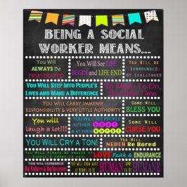 Poster d'art inspiré d'un travailleur social