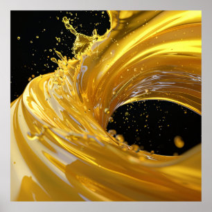 Poster d'Art Liquide Golden Whirlwind