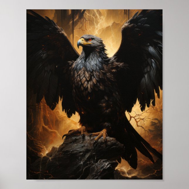 Poster d'art Majestic Eagle Mezzotint (Devant)