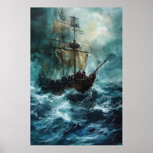 Poster d'art Majestic Pirate Ship on the High Seas