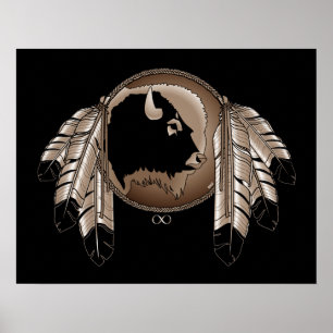 Poster d'art Metis Spirit Animal Native Print Post