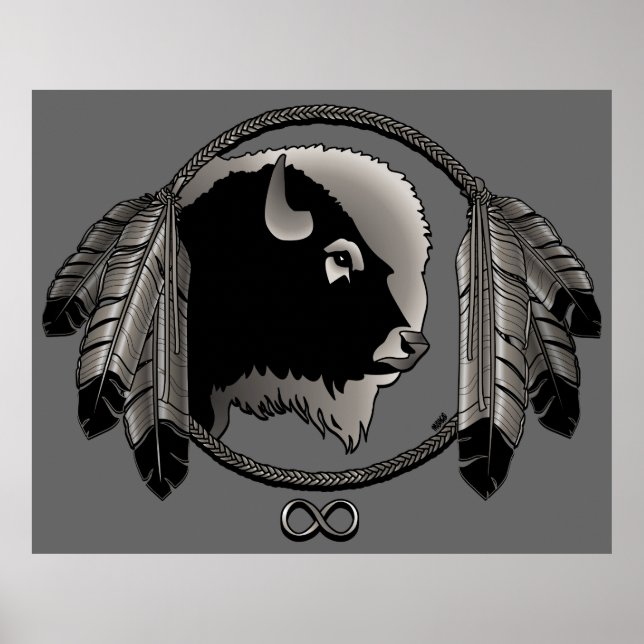 Poster d'art Metis Spirit Animal Native Print Post (Devant)