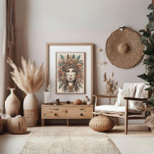 Poster d'art moderne Boho Woman