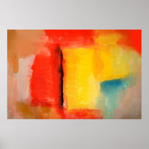 Poster d'art moderne rouge jaune Abstrait