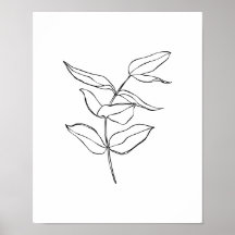 Poster d'art moderne simple Plante Line