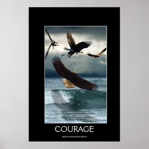 Poster d'art motivationnel des Aigles chauds COURA