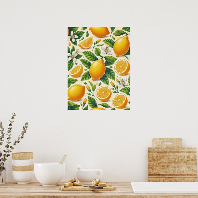 Poster d'art mur en citron (Cuisine)