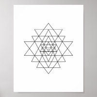 Poster d'art mural de la géométrie sacrée du Sri Y