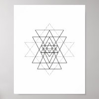 Poster d'art mural de la géométrie sacrée du Sri Y