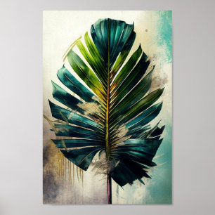 Poster d'art mural exotique, Feuille de palme exot