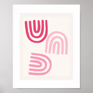 Poster d'art mural minimaliste Boho Pink