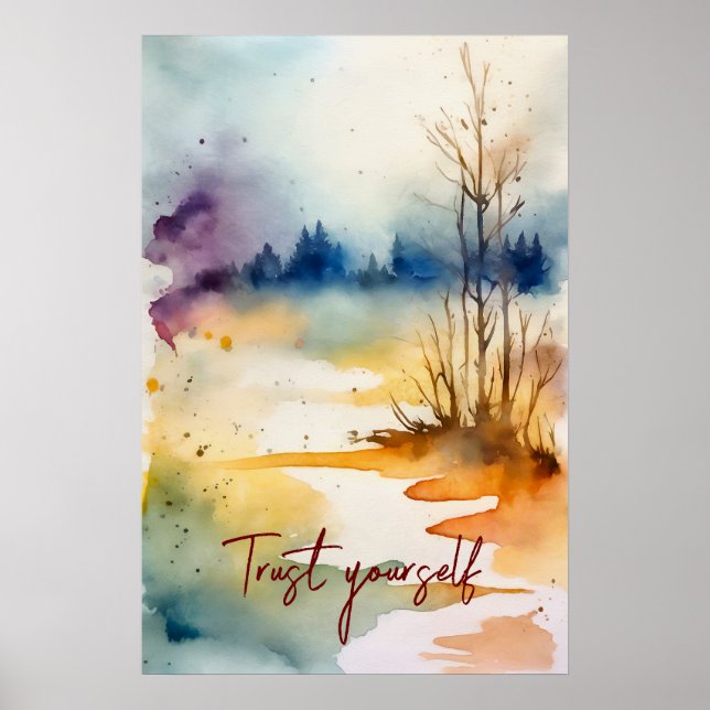 Poster d'art mural Motivational Watercolor 38 (Devant)