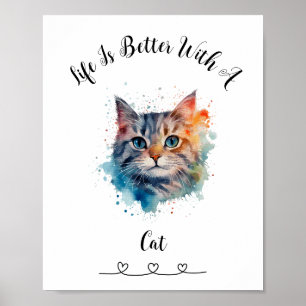 Poster d'art mural Tabby Cat personnalisé