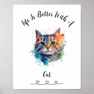 Poster d'art mural Tabby Cat personnalisé