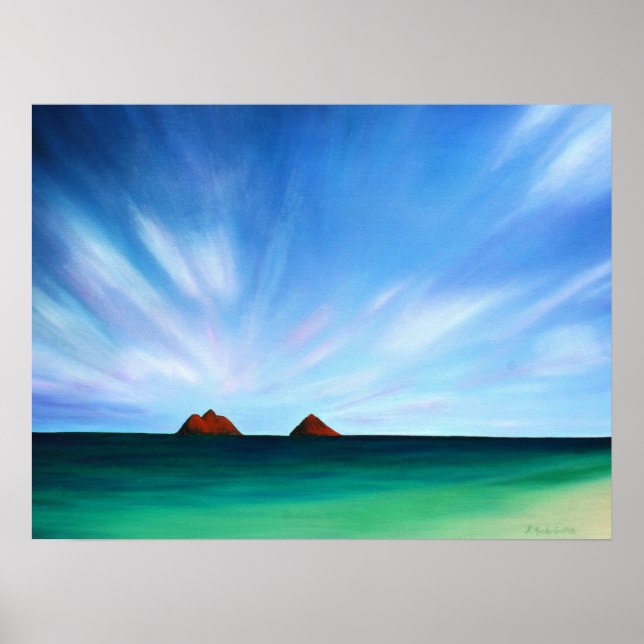 Poster d'art océanique Hawaii Mokulua Islands Impr (Devant)