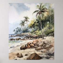 Poster d'art Palm Trees de Plage