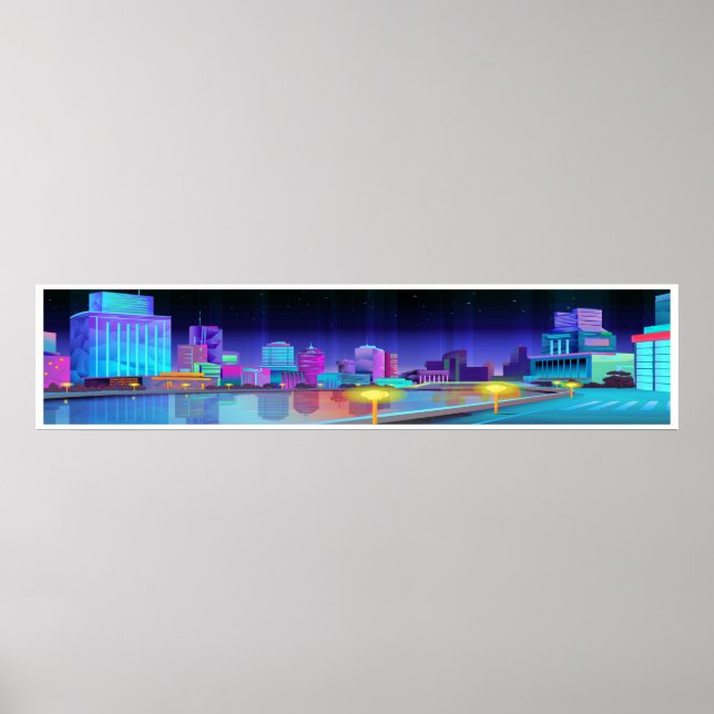 Poster d'art panoramique sur la scène de nuit de l (Devant)