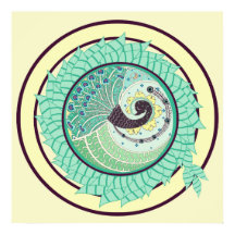 Poster d'Art Peacock Purple Nouveau