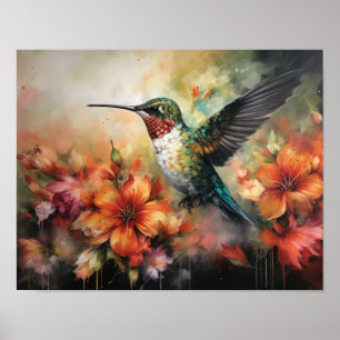 Poster d'art Peinture de colibri