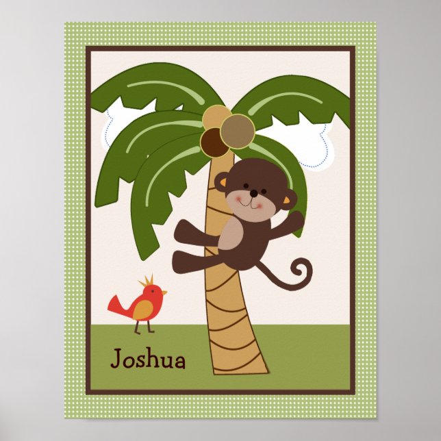 Poster d'art personnalisé Jungle Pals Monkey (Devant)