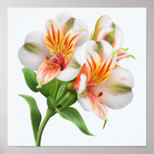Poster d'art péruvien Lily Flowers