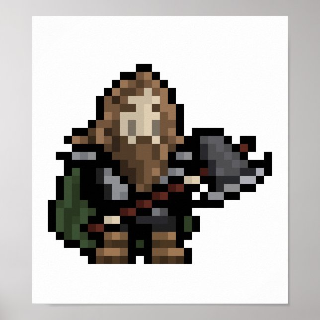Poster d'art Pixel nain à 8 bits (Devant)
