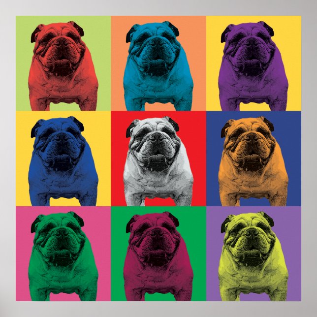 Poster d'Art Pop Bulldog (Devant)
