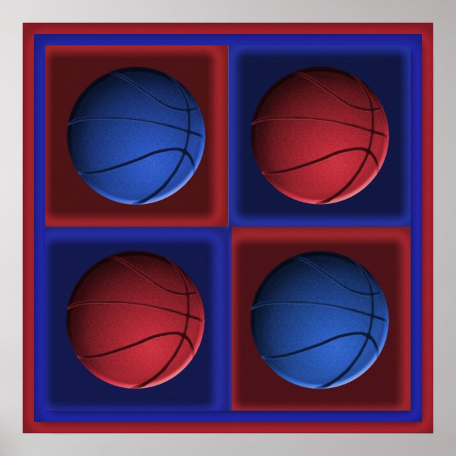 Poster d'art pop de basket-ball (Devant)