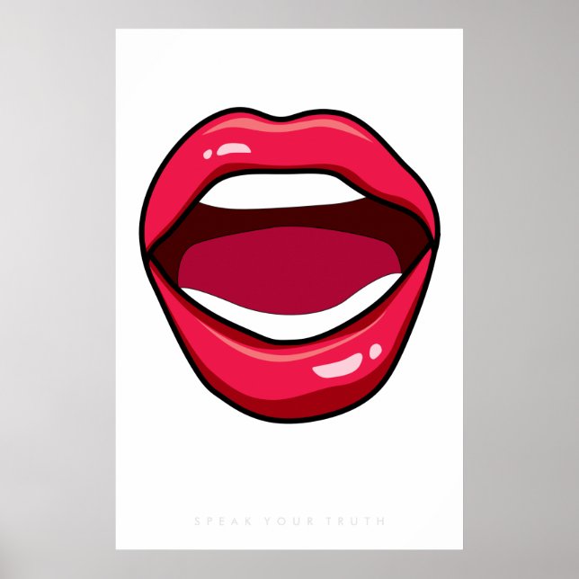 Poster d'art pop rétro Lips 60s les années 70 | De (Devant)