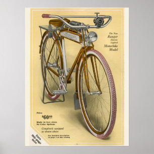 Poster d'art publicitaire de Ranger de Mead à vélo