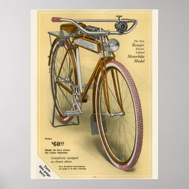 Poster d'art publicitaire de Ranger de Mead à vélo (Devant)