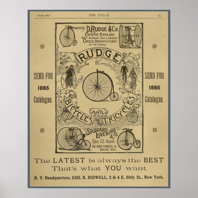 Poster d'art publicitaire du magazine Rudge Magazi (Devant)