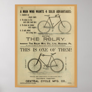 Poster d'art publicitaire du magazine Vintage Bicy