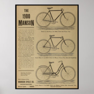 Poster d'art publicitaire du magazine Vintage Bicy