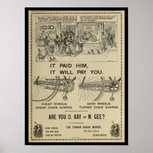 Poster d'art publicitaire du magazine Vintage Bicy