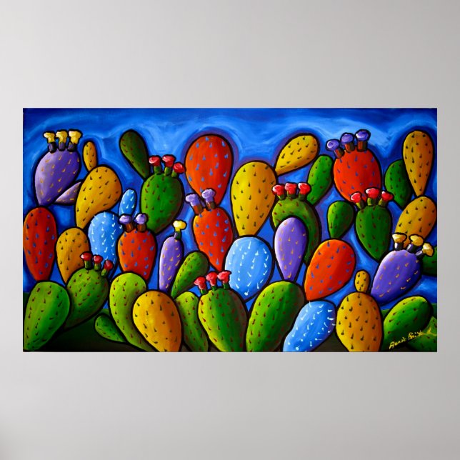 Poster d'art Rainbow Prickly Pear Cactus (Devant)