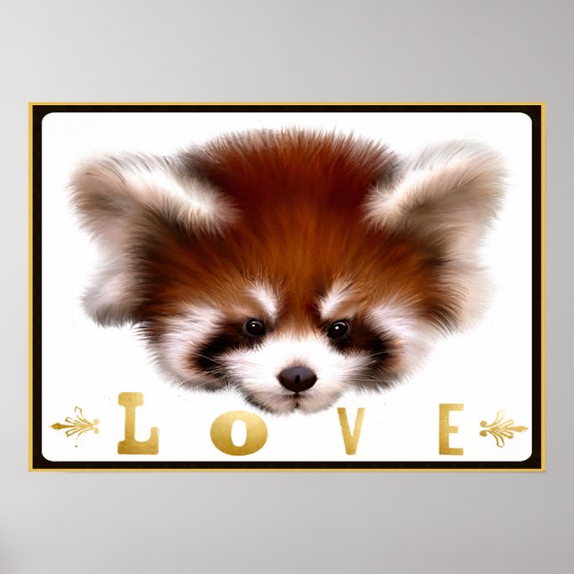 Poster d'art Red Panda Love (Devant)