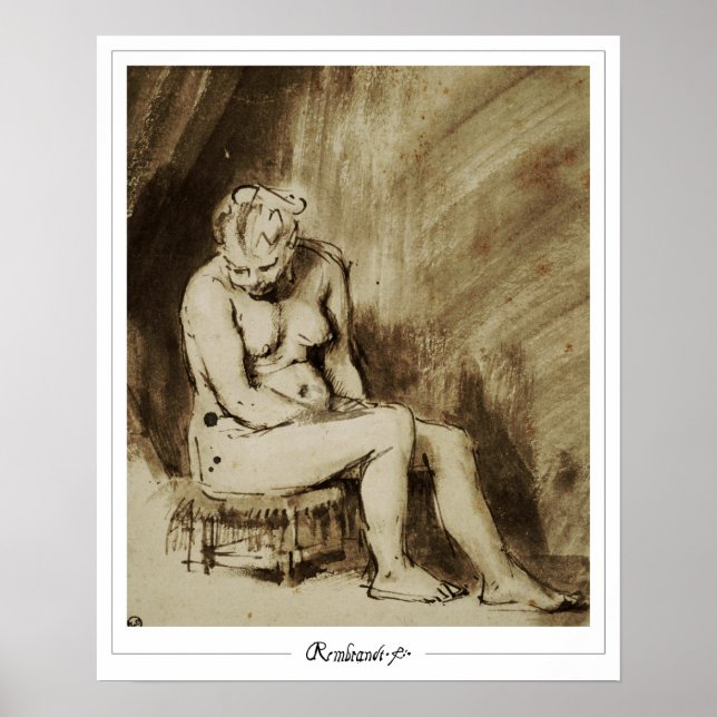 Poster d'art Rembrandt van Rijn Zedign #443 (Devant)