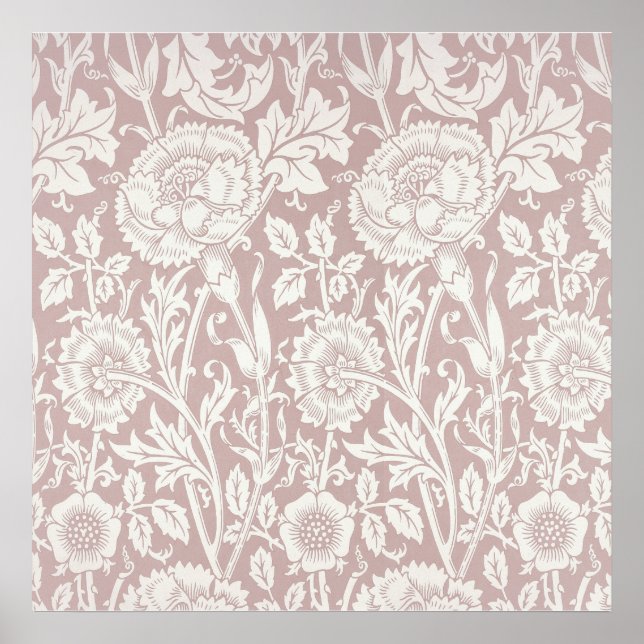 Poster d'art rose et Rose William Morris (Devant)