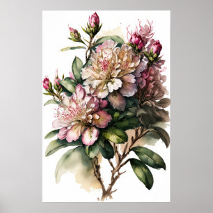 Poster d'art rose Rhododendron