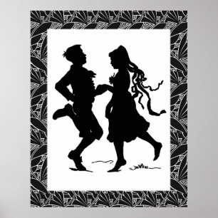 Poster d'art Silhouette de fille de danse
