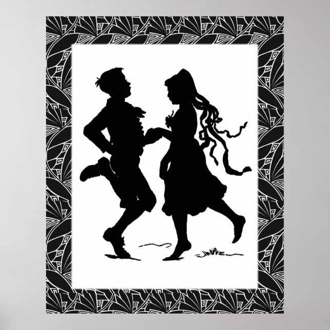 Poster d'art Silhouette de fille de danse (Devant)