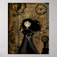 Poster d'art Steampunk Goth Girl