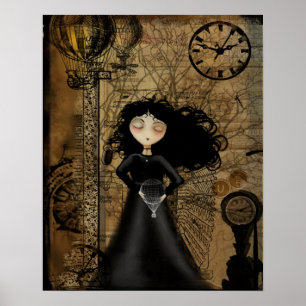 Poster d'art Steampunk - Pas de peur de voler