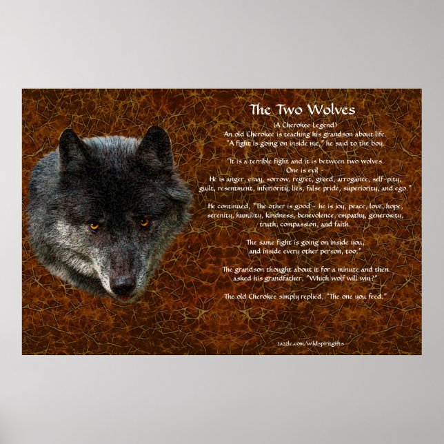 Poster d'art TLE TALE DES DEUX LOUPS (Devant)