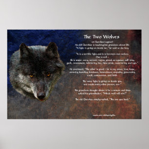 Poster d'art TLE TALE DES DEUX LOUPS