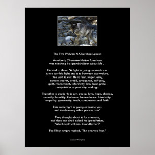 Poster d'art TLE TALE DES DEUX LOUPS