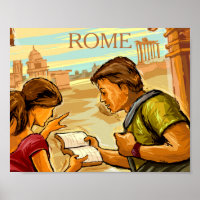 Poster d'Art Touristes d'Art antique Rome Illustra