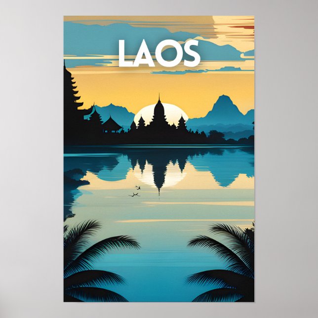 Poster d'art touristique du Laos (Devant)
